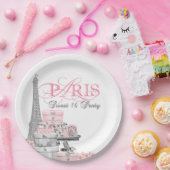 ピンクパリスイート16バースデーパーティー ペーパープレート (パーティー)