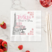 ピンクパリスイート16バースデーパーティー 縁ありランチョンナプキン (インサイチュ)