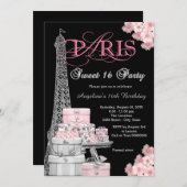 ピンクパリスイート16パーティー 招待状 (正面/裏面)