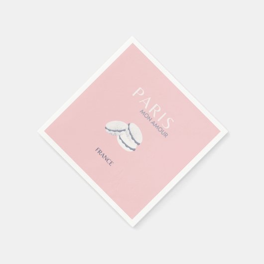 ピンクパリトラベルアートパステル名門私立校風のマカロン スタンダードカクテルナプキン (角)