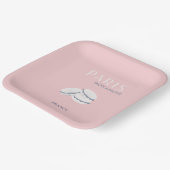 ピンクパリトラベルアートパステル名門私立校風のマカロン ペーパープレート (傾斜あり)