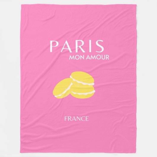 ピンクパリトラベルアートレトロアートデ名門私立校風のコル フリースブランケット (正面)