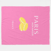 ピンクパリトラベルアートレトロアートデ名門私立校風のコル フリースブランケット (正面(横))