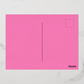 ピンクパリトラベルアートレトロアートデ名門私立校風のコル 箔シーズンポストカード (裏面)