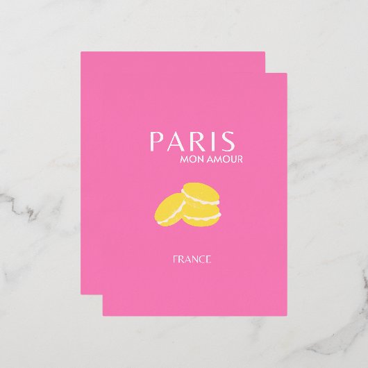 ピンクパリトラベルアートレトロアートデ名門私立校風のコル 箔シーズンポストカード (正面/裏面)