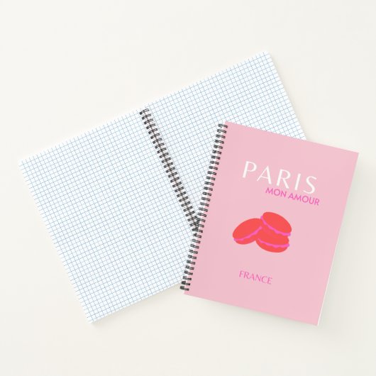 ピンクパリトラベルアート名門私立校風のマカロン ノートブック (内部)