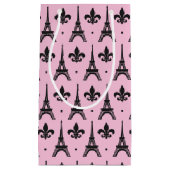 ピンクパリパターンパーティーエッフェルタワー抱き枕 スモールペーパーバッグ (正面)