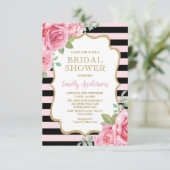 ピンクパリブライダルシャワー水彩バラズ 招待状 (スタンド正面)