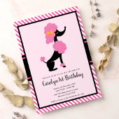 ピンクパリプードルの最初の誕生日パーティー 招待状