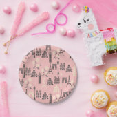 ピンクパリ紙プレート ペーパープレート (パーティー)