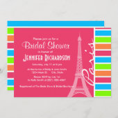 ピンクパリ；レトロネオンレインボー 招待状 (正面/裏面)