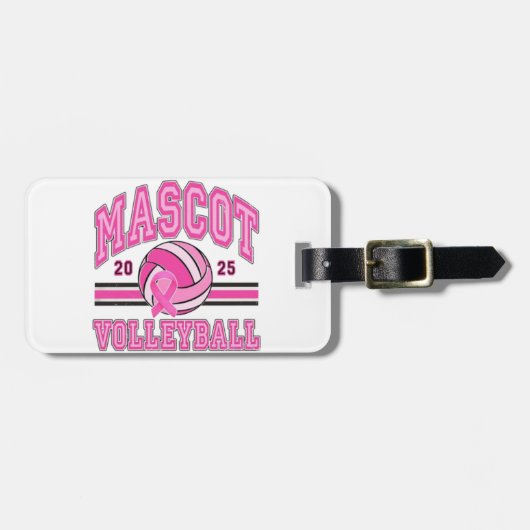 🏐💖 ピンクパワーバレーボール 🎗️ ラゲッジタグ (正面横)