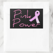 ピンクパワー乳がん認識度シール 長方形シール (バッグ)