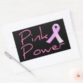 ピンクパワー乳がん認識度シール 長方形シール (封筒)
