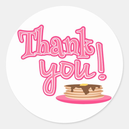 ピンクパンケーキありがとう ラウンドシール (正面)