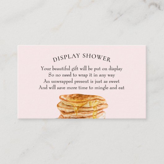 ピンクパンケーキブライダルシャワーディスプレイシャワー 名刺 (正面)