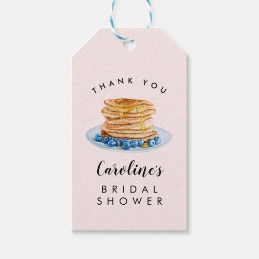 ピンクパンケーキブライダルシャワーブランチメッセージカード ギフトタグ (正面)