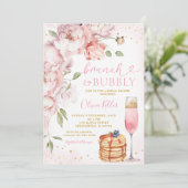 ピンクパンケーキワインブランチバブリーブライダルシャワー 招待状 (スタンド正面)