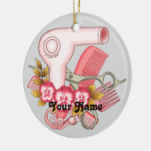 ピンクパンシー美容師 セラミックオーナメント (左)