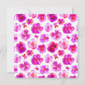 ピンクパンジーの水彩花の結婚式招待状 招待状 (裏面)