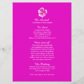 ピンクパンジーの花リース結婚アートのメニュー メニュー (裏面)