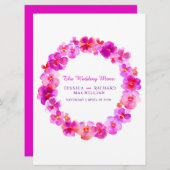 ピンクパンジーの花リース結婚アートのメニュー メニュー (正面/裏面)