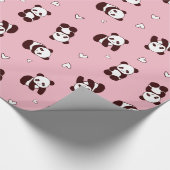 ピンクパンダハートラッピング紙 ラッピングペーパー (角)
