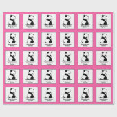 ピンクパンダベアカスタム誕生日 ラッピングペーパー (フラット)