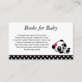 ピンクパンダベアベビーシャワーブックスフォーベビーエンクロージャ エンクロージャーカード (正面)