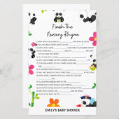 ピンクパンダ赤ちゃんシャワーゲーム (正面/裏面)