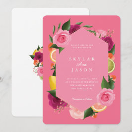 ピンクパンチ水カラーフルーティシトラスピンクフローラ 招待状