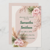 ピンクパンパスとフローラ 招待状 (正面/裏面)