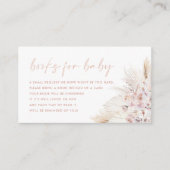 ピンクパンパスグラスガールブックベビーカード エンクロージャーカード (正面)