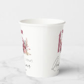 ピンクパンパスグラスキンセアニェラ15誕生日招待状 紙コップ (右)