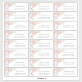 ピンクパンパスグラスゲスト名住所 シール