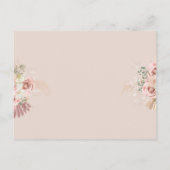 ピンクパンパスグラスフローラ金ゴールドアーチ確認 インビテーションポストカード (裏面)