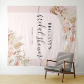 ピンクパンパスグラスブライダルシャワータペストリー タペストリー (インサイチュ(横))