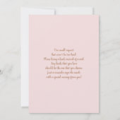 ピンクパンパスグラスベビーシャワーガール招待状 招待状 (裏面)