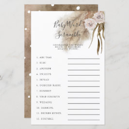 ピンクパンパスグラスベビー単語スクランブルゲーム