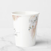 ピンクパンパスグラスホワイトオーラントロピカルエキゾチック 紙コップ (左)