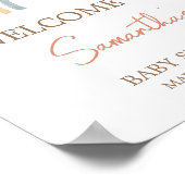 ピンクパンパスグラスボホレインボーウェルカム ポスター (角)