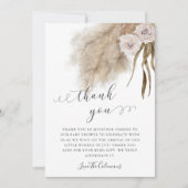 ピンクパンパスグラス水彩赤ちゃんシャワー サンキューカード (正面)