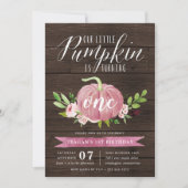 ピンクパンプキカスタムンエイジ誕生日パーティー 招待状 (正面)