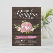 ピンクパンプキカスタムンエイジ誕生日パーティー 招待状 (スタンド正面)