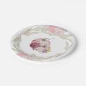 ピンクパンプキンアンドパンパスグラスリース ペーパープレート (アングル)