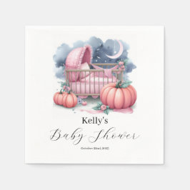 ピンクパンプキンウォーターカラー秋&秋 スタンダードカクテルナプキン