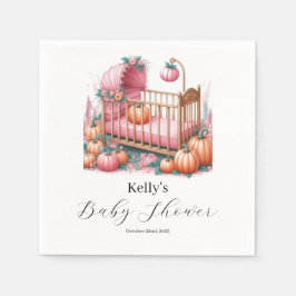 ピンクパンプキンウォーターカラー秋&秋 スタンダードカクテルナプキン