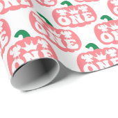 ピンクパンプキンオータムガールファースト誕生日ワン ラッピングペーパー (ロールコーナー)