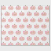 ピンクパンプキンオータム金ゴールドLAYLA名パーソナライズされた ラッピングペーパー (フラット)