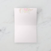 ピンクパンプキンガールフローラボウベビーシャワー サンキューカード (内部)